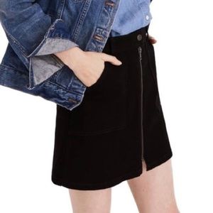 Madewell Denim Utility Zip A-Line Skirt in Black Frost Size 24